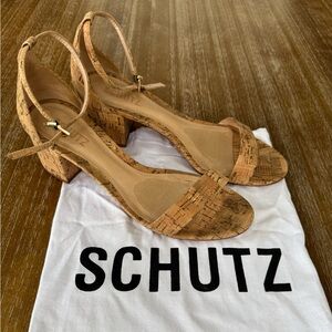 Schutz Cork Block Heels